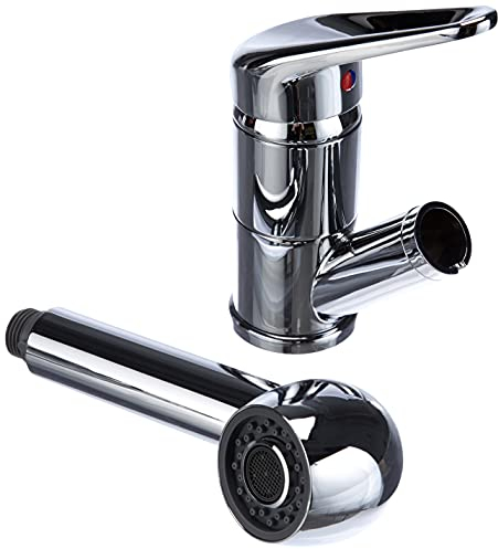 Franke Prince Küchenarmatur Hochdruckarmatur Einhebelmischer Laufeiser Gewebeschlauch aus massiven, edelstahl hartverchromt, 115.0029.709