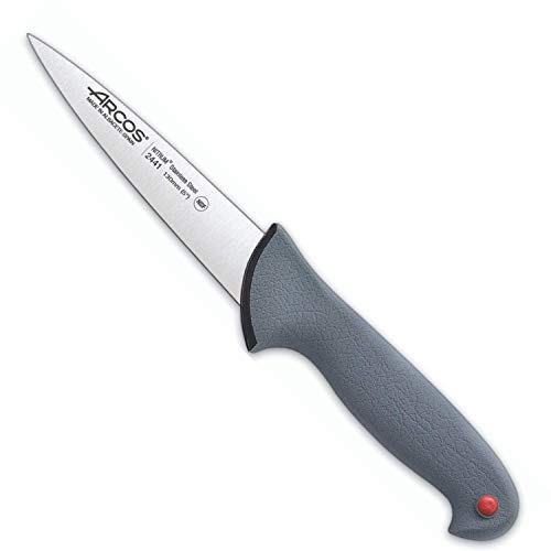 Arcos Serie Colour Proof - Coltello Scannare - Lama Acciaio Inossidabile Nitrum 130 mm - Manico Polipropilene Coperto da Elastomer Colore Nero