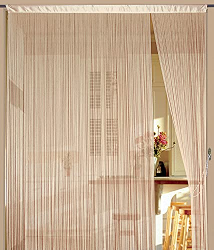 Kaikoon Fadenvorhang Vorhang Fadenstore Fadengardine 90 cm x 240 cm (BxH) Caramel