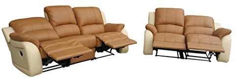 Mapo Möbel Voll-Leder Fernsehsofas Relaxsofas Ledergarnitur 5129-3+2-04-317