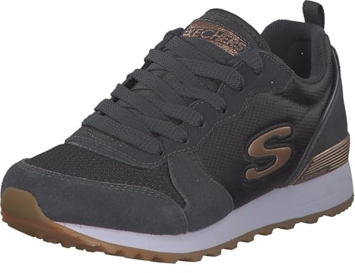Skechers Girl's Retros-og 85-goldn Gurl Trainers, Grey Charcoal Suede Nylon Mesh Rose Gold Trim Ccl, 2.5 UK