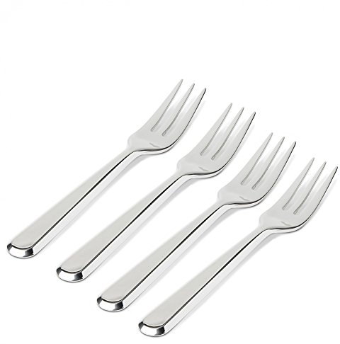 Alessi BG02/34S4 Set bestehend aus 4 Antipasti Gabeln, Silber