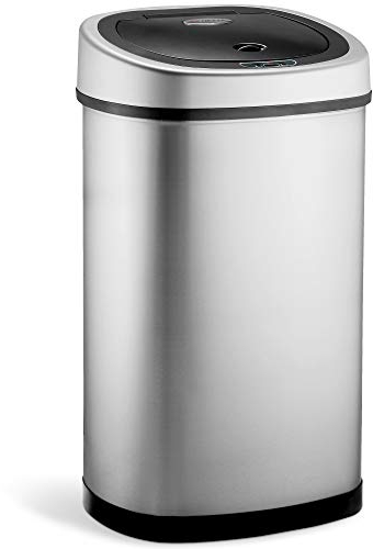NETTA 50L Kitchen Sensor Bin - Large Touch-Free Automatic Motion Sensor Waste Rubbish Bin, Dustbin, Trash Can - Stainless Steel Finish - 50 Litre - Silver