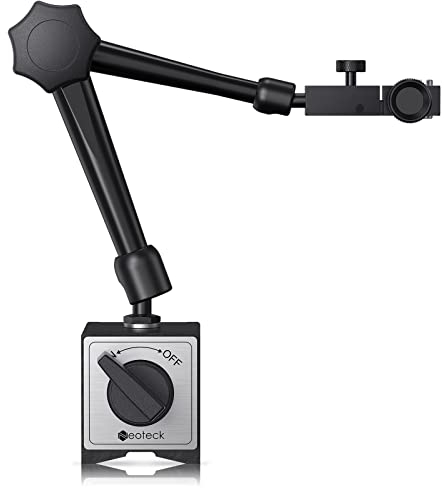 Neoteck Magnetic Base Stand for Digital Dial Indicator Gauge 176lbs（80kg） Max Pull Widely Used in All Kinds of Machine Tools and Measurement Accuracy of Scientific Research, Black