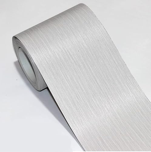 VisitRyl Bordo Adesivo Per Carta Da Parati 20cm X 500cm, Rimovibili Bordi Per Carta Da Parati Autoadesivi, Bordo Per Carta Da Parati Per Cucina Bagno Linea Grigio Chiaro