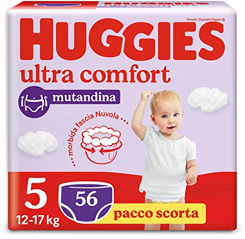 Huggies Ultra Comfort Windelhöschen, Größe 5 (12-17 kg), Packung mit 56 Windeln