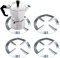 ZOFUN 4 Pcs Gas Ring Reducers, 13.3 cm Moka Pot Trivet Non Slip, Gas Ring Reducers for Coffee Pot, Silver Reducer Ring Holder Base Trivet for Gas Stoves Cooker Coffee Makers Replacement