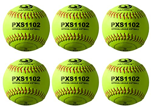 PHINIX Slow-Pitch Softballs, offizielle Größe und Gewicht, professionelle Qualität, Übungswettbewerbe, 27,9 cm, 6 Stück