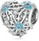 925 Sterling Silber Charm für Pandora-Armbänder und Halsketten für Frauen,Schneeflocken-Herz-Anhänger,Schmuckperle