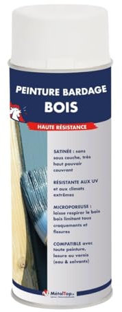 Metaltop - Peinture Bardage Bois - Gris clair - RAL 7035 - Bombe 400mL