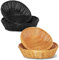 Jomdjmskes 4 Pezzi Cestino Pane, Set di Cestini per Pane, Cestino Portapane, Cestini per Alimenti Riutilizzabile, Cesto Intrecciato in Vimini per Snack, Pasticceria, Marrone e Nero
