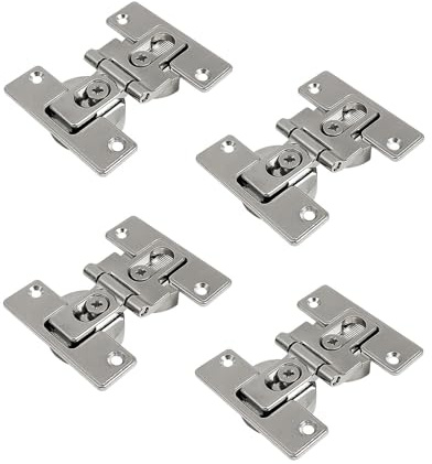 LIKERAINY 180 Gradi Cerniere per Porte Pieghevoli Cerniera per Mobili Armadio Guardaroba Zinco Pressofuso Nichelato Confezione da 4 Pezzi