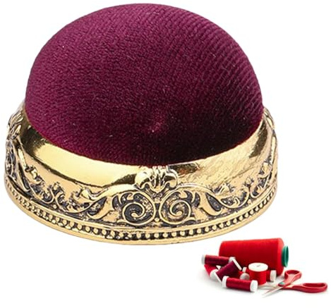 Cuscino per aghi in velluto – Porta spille da cucire in morbida flanella 5 x 5 x 3,5 cm | Forniture vintage base in alluminio, cuscino a spilli per principianti a casa,, oro, Se référer au descriptif