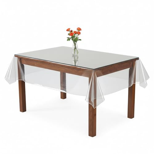 Ulawellor Tovaglia Trasparente PVC 200x100 cm Rettangolare | PVC Plastificato Resistente, Antimacchia e Antigraffio, Uso Interno ed Esterno, Facile Pulizia