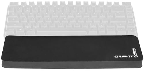 Grifiti Fat Wrist Pad 12 is a 30.4x10x1.9 cm Wrist Rest for Small Mechanical Keyboards, MacBooks, Laptops, and Notebooks in Black Neoprene and Black Nylon