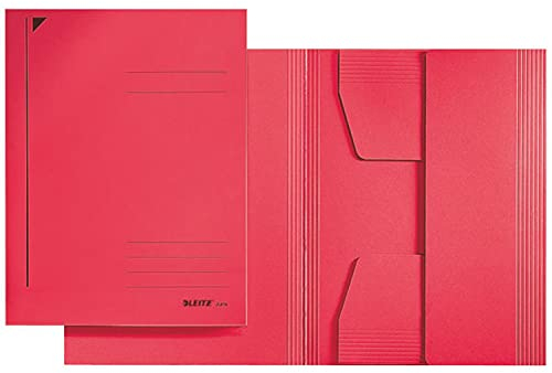 Leitz Jurismappe, Hochwertige A4 Dokumentenmappe, Flügelmappe bis zu 250 Blatt, Perfekt für Unterwegs oder als Umlaufmappe, 100% Recycling Karton, Blauer Engel, Rot, 39240025