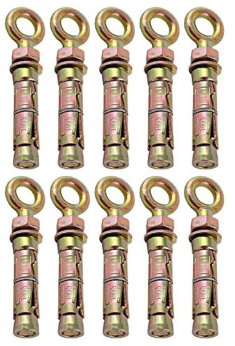Charles Watson M12 Eye Bolt Shield Anchor Masonry Fixing, Pack of 10 | Heavy-duty construction ensures secure anchoring in brick, concrete, and masonry for reliable structural support.