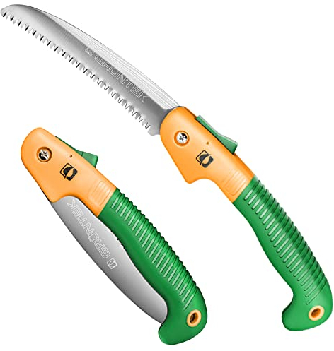 GRÜNTEK Klappsäge-Astsäge HAI Faltsäge 180 mm, gehärtete Zähne, 3D-Verzahnung, praktische Gartensäge, Soft-Touch-Griffe, handliche Säge, Handsäge, Taschensäge, Campingsäge sehr leicht 248 g