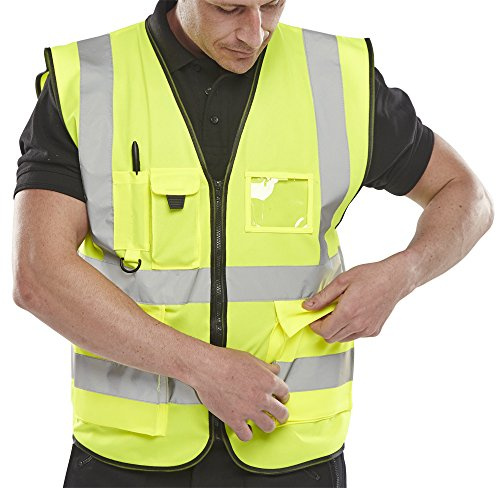 EXECUTIVE HI VIZ WAISTCOAT SATURN YELLOW 3XL
