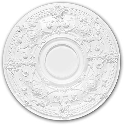 PRO[f]home® - Ceiling Rose 156040 Ceiling Decoration Medallion Rosette Decorative Element Neo-Empire Style White Ø 70.7 cm Profhome