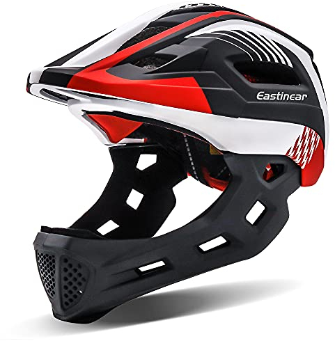 EASTINEAR Kids Bike Helmet Full Face Protection Child Toddler Bicycle Helmet for BMX Age 3-8 Multi-Sports Safety Cycling Helmet for Youth Boys and Girls Skateboard Scooter Headgear (Black)