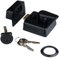 XFORT 40mm Matt Black Night Latch Narrow Complete with Rim Cylinder, Lock Case, Two Keys and Trim Ring, Door Lock Provides Increased Home Security, for Front Door Lock.