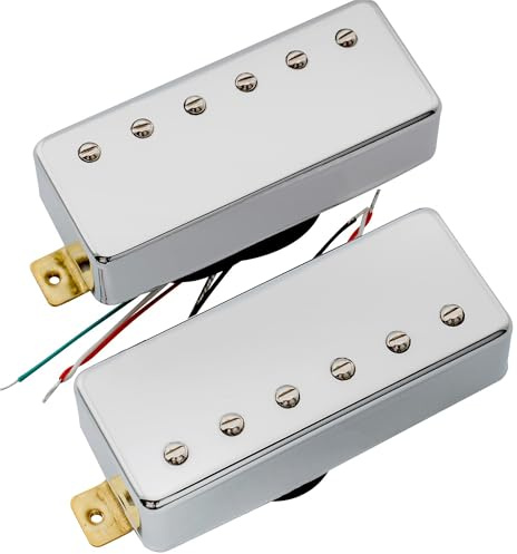 Artec MLA97 Alnico 5 Covered Mini Humbucker Set Hals Stall för Elgitarr, Krom