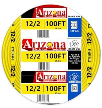 100 FT 12/2 Type NM-B Copper. #12 AWG, 2 Conductors with Ground. Insulated Jacket Yellow
