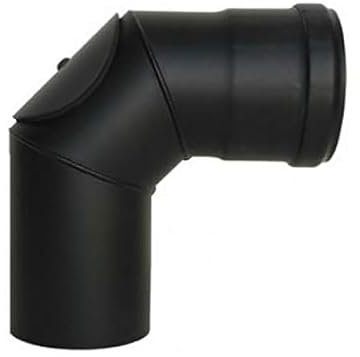 CURVA ISPEZIONABILE CON SPORTELLO PELLET ACCIAIO FERROSO Diam. 80 (ACCIAIO FERROSO D 80mm)