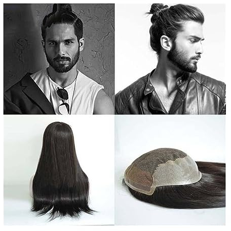 Pelucas para Hombre Peluca Unidad de cabello for hombres Toupee Línea de cabello natural 12-18 Encaje suizo transpirable con sistemas de reemplazo de cabello humano Pu for hombres con pérdida de cabe