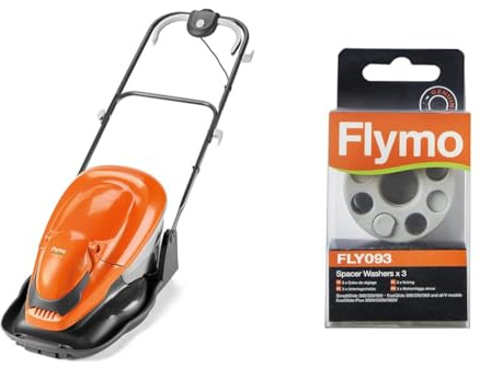 Flymo EasiGlide 360 Hover Collect Lawn Mower - 1800W Motor, 36cm Cutting Width & FLY093 x3 Space Washers for SimpliGlide and EasiGlide Lawnmowers - 529363290, Light Grey