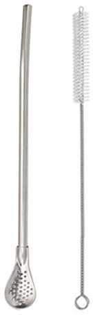Cucchiaio per paglia - Cucchiaio per paglia da bere in acciaio inossidabile | Cannucce da bere Bombilla multifunzione | Cucchiai da bar in paglia | Cucchiaio filtrato Colino per paglia Agitatore per