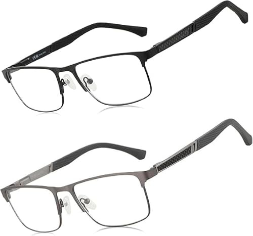 ZENOTTIC Occhiali da Lettura per Uomo e Donna: Occhiali Classici Quadrati Grandi con Filtro Luce Blu per Computer