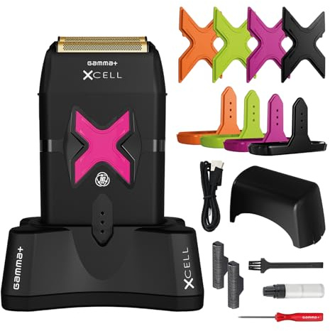 Gamma+ XCELL Afeitadora Eléctrica Profesional para Hombre | Motor con Control de Torsión Intuitivo | 120 Min Autonomía Sin Cable | Maquinilla de Afeitar de Viaje | Cable USB-C | Cuerpo de Aluminio