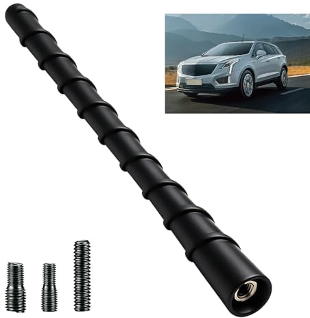 Antena Coche Universal, Antena Radio Coche 17 cm FM y Am con Núcleo de Acero Recubrimiento de Goma, Reemplazo para Vehículos, Coches, SUV y Camión, Mejor Recepción de Señal y con Tornillos M5, M6