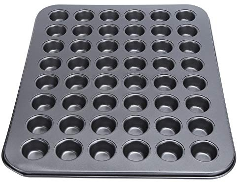 Duokon 48 Koppars Nonstick Mini Rund Muffinsplåt i Kolstål med PTFE-beläggning för Mini Muffins och Cupcakes