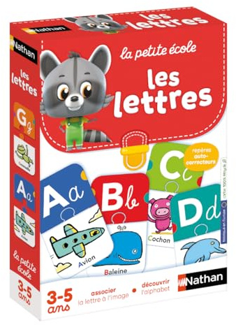 Nathan - La Petite Ecole, Les Lettres - Associer La Lettre à l'Image - Apprendre l'Alphabet - Jeu Educatif - Coffret De 6 Jeux Progressifs - Pour Enfants de 3 à 5 ans