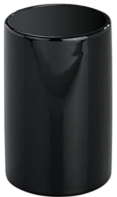 WENKO Zahnputzbecher Polaris, hochwertiger Zahnbürstenhalter für Zahnbürste und Zahnpasta aus edler Keramik, Ø 7,5 x 11,2 cm, Schwarz