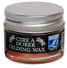 Lefranc Bourgeois 350425 Vergolderwachs für Dekoration, schillernde Metallfarben mit hoher Deckkraft, wasserfest & wetterbeständig, 30ml Topf - Kupfer