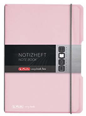 Herlitz 11408622 Notizheft (A5, LIN , 80 g/qm) 40 Blatt rose