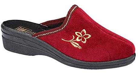 Helen Chaussons chauds en velours pour femme - Mules d'intérieur confortables à semelles compensées - Pointure 35,5-42