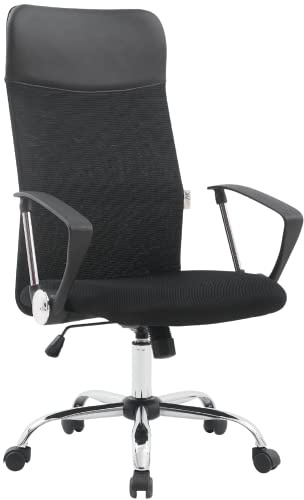 ZIK - Sedia Ufficio con Supporto Lombare, Poltrona Ufficio Presidenziale Ergonomica con Ruote per Parquet in Rete Traspirante, Seduta Comoda Imbottita con Gommapiuma 7cm, Sedie con Portata 150Kg