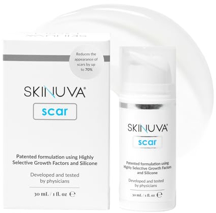 Skinuva® Scar Cream for Face & Body - Old & New Scar Treatment for Surgery, Burns & Other Skin Trauma (1 oz)