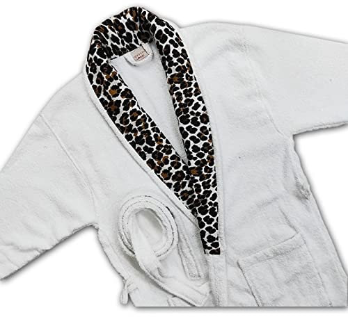 Cieffepi Home Collections Art. Tanzania - Peignoir châle unisexe en éponge de pur coton linge pour le bain (L, blanc)