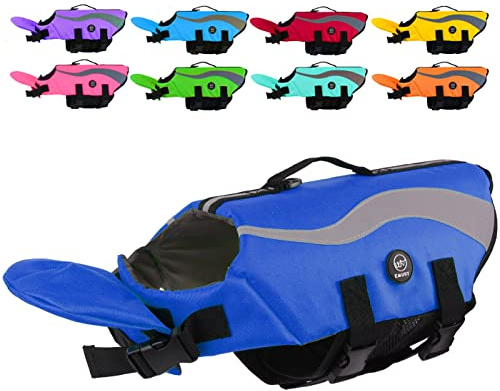 EMUST Life Jacket for Large Dogs, Dog Life Vest for Small/Medium/Large Dogs with Double Rescue Handles, High Reflective Dog Life Preserver for Swimming, Royal Blue,L