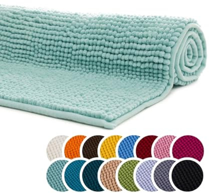 liebling Badteppich, 100% Polyester - Mikrofaser, Serie Chile, 70 x 120 cm, 30 Grad waschbar, Fußbodenheizung geeignet, Farbe: Mint