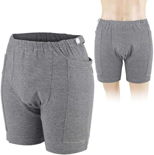 GEDRACKPMYN Culotte avec Sac à Urine, Culotte d'incontinence en Coton Respirant Lavable à Double Poche, Culotte de Soins pour Incontinence (sans Sac à Urine),L