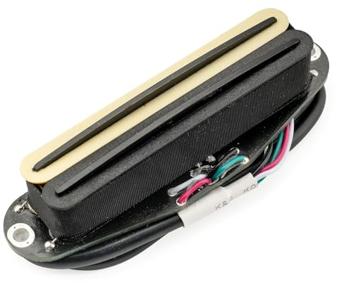 Musiclily Pro ST-DPLC Keramisk Rail Blade Humbucker Pickup Single Coil Format 6,2K för Strat Style Elgitarr, Zebra Kropp Svart Rail