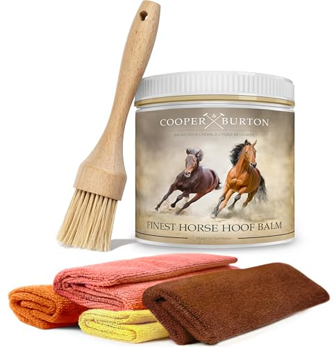 COOPER & BURTON Balsamo per zoccoli per cavalli, cura degli zoccoli con oli naturali per zoccoli sani, 500 ml, protegge dalle crepe, cura intensiva per cani di cavallo (balsamo per zoccoli da 500 ml +