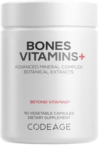 Codeage Bones Vitamins, D3 K2, Calcium, Magnesium, Zinc, 90 Capsules
